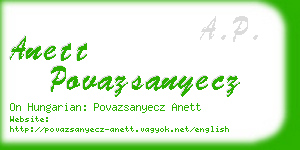 anett povazsanyecz business card